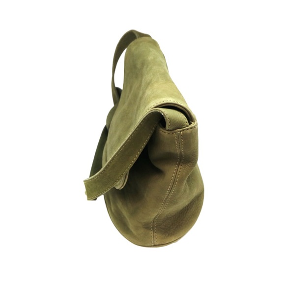 VTG Coach Nubuck 4935 Sage Green Pebbled Leather Flap Over Shoulder Bag - Picture 7 of 13